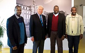 Prof. Wolffgang with representatives of the University of Dar es salaam.